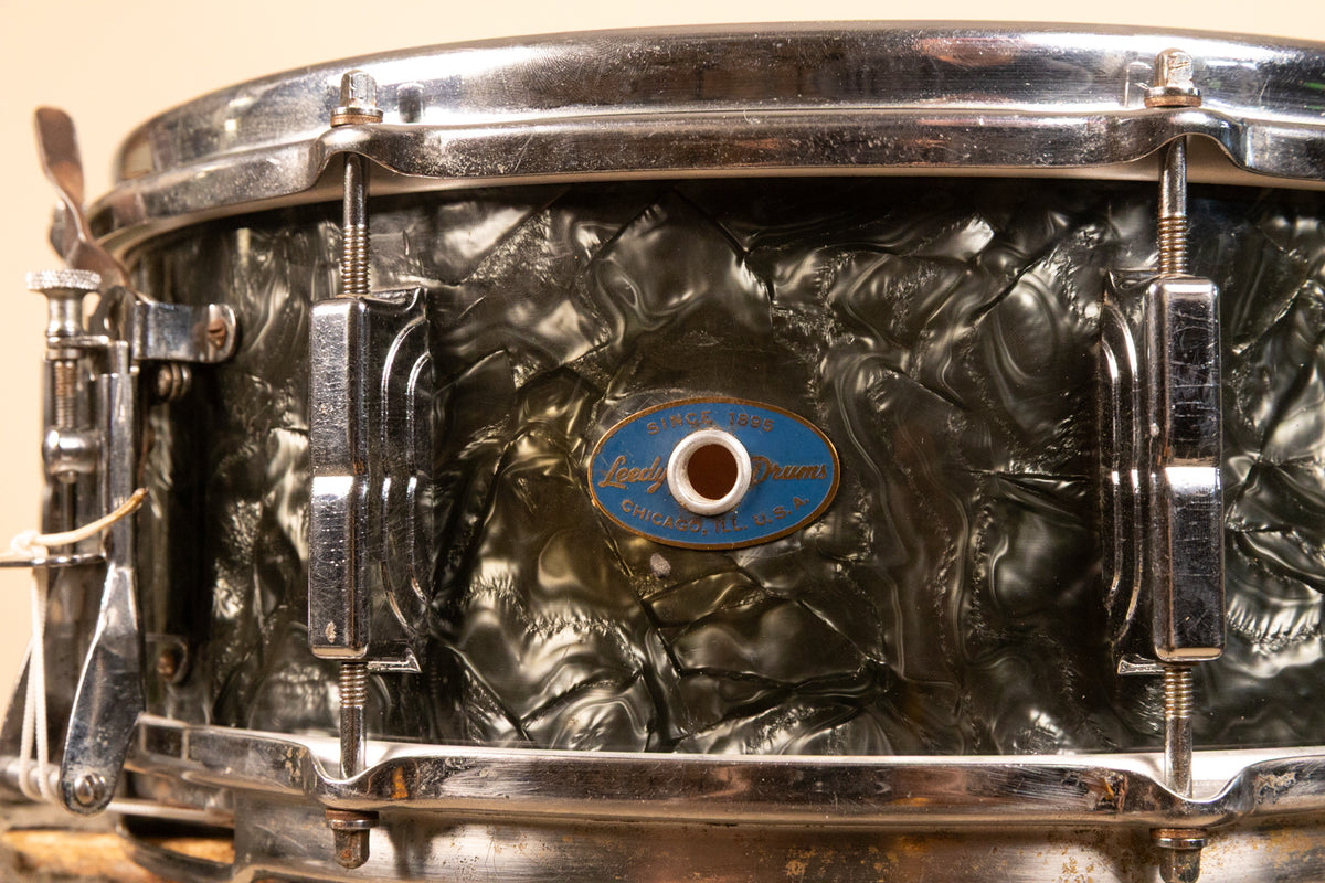 1960s Leedy 5x14 Shelly Manne Black Diamond Pearl Snare Drum