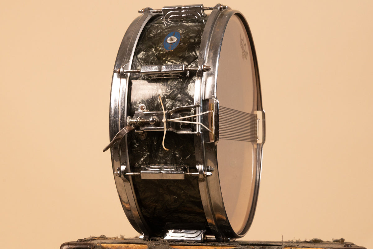 1960s Leedy 5x14 Shelly Manne Black Diamond Pearl Snare Drum