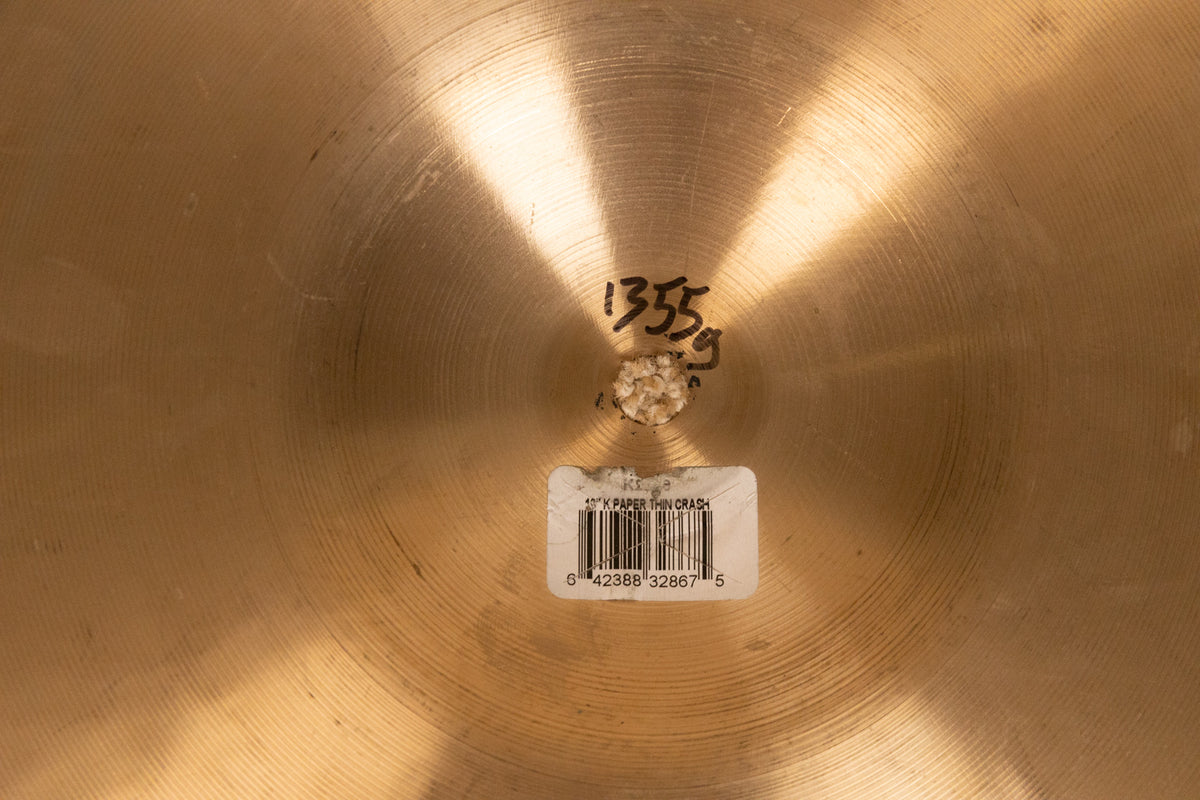 Zildjian K 19" Paper Thin Crash Cymbal 1355g