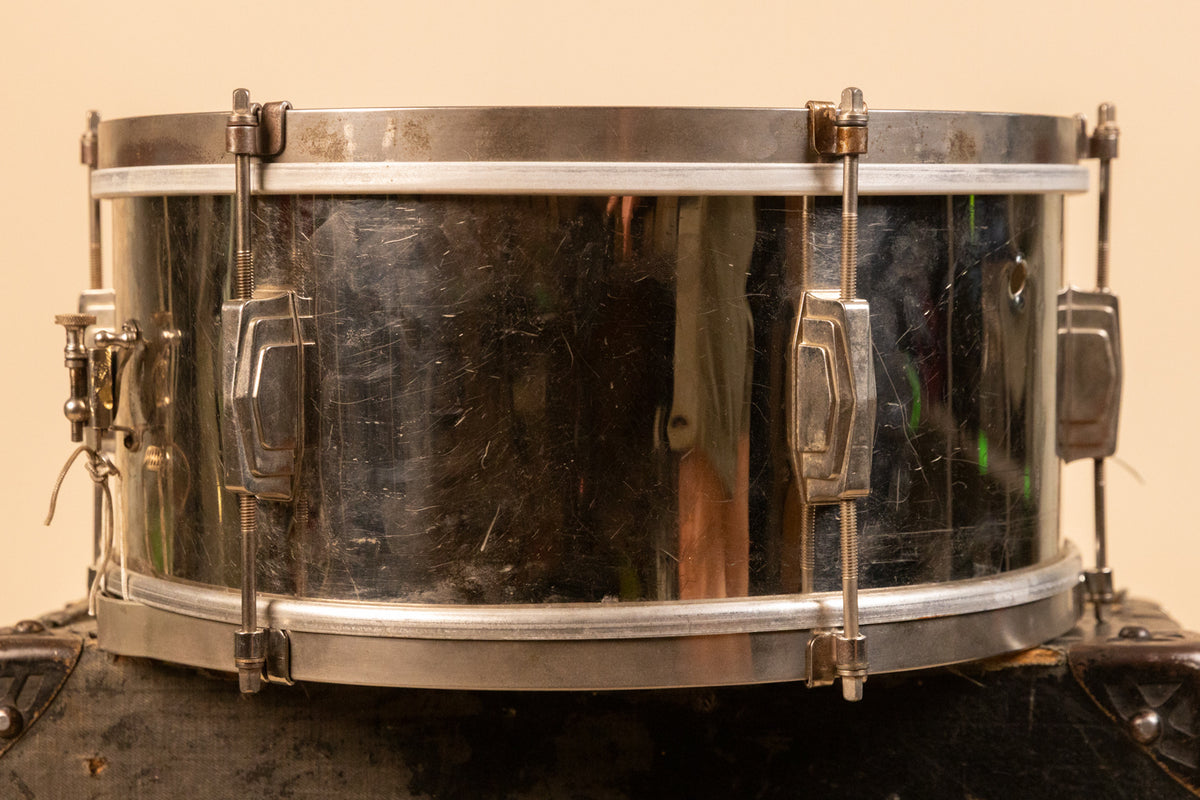 1950s Leedy & Ludwig 6.5x14 Metal Utility Snare Drum