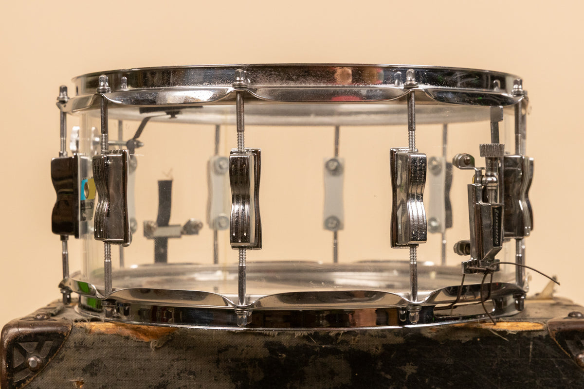 1970s Ludwig 6.5x14 Clear Vistalite Snare Drum