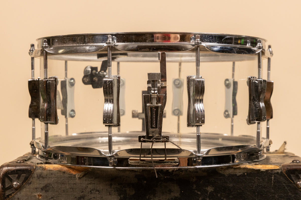 1970s Ludwig 6.5x14 Clear Vistalite Snare Drum