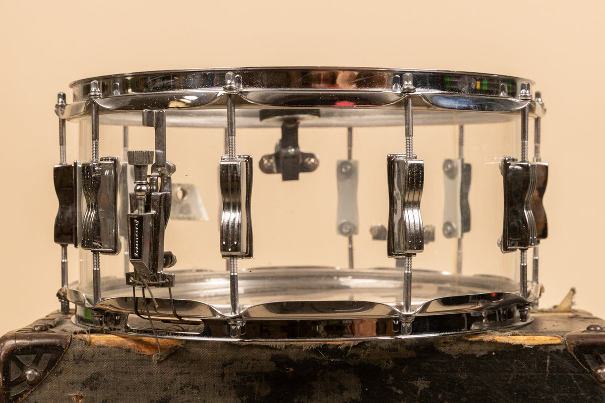 1970s Ludwig 6.5x14 Clear Vistalite Snare Drum