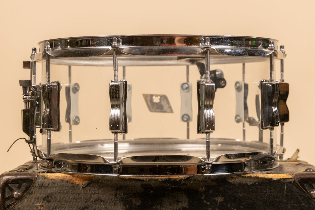 1970s Ludwig 6.5x14 Clear Vistalite Snare Drum