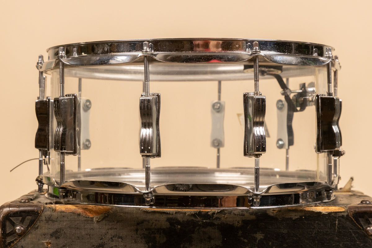 1970s Ludwig 6.5x14 Clear Vistalite Snare Drum
