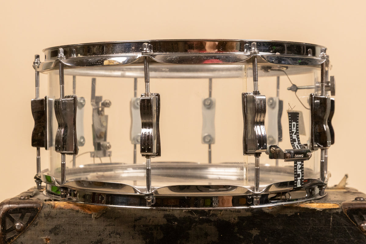 1970s Ludwig 6.5x14 Clear Vistalite Snare Drum