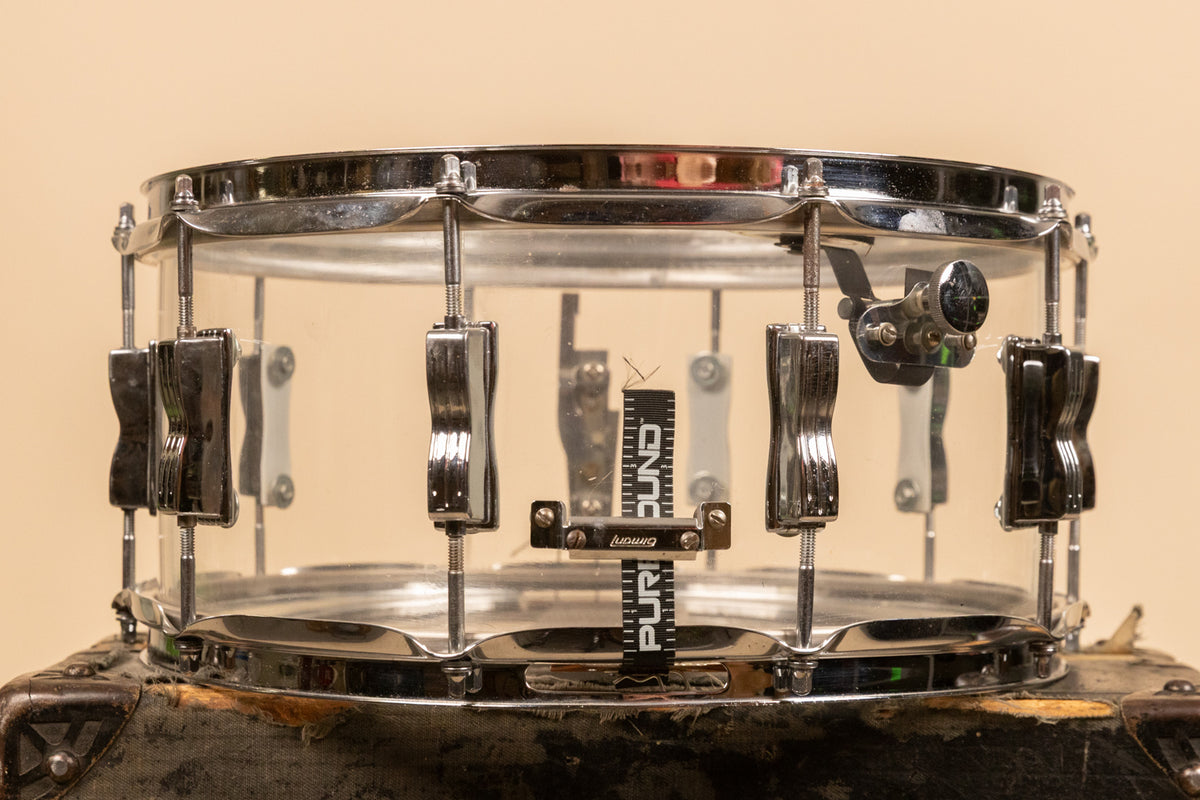 1970s Ludwig 6.5x14 Clear Vistalite Snare Drum