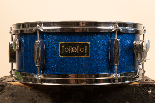 Vintage Torodor 5x14 Blue Sparkle Snare Drum