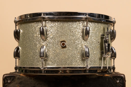 1960s Slingerland 6.5x15 Deluxe Concert King Snare Drum Silver Sparkle Pearl
