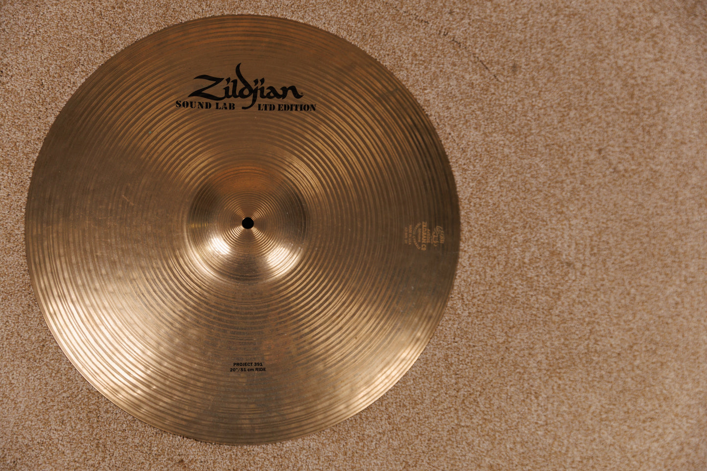 2014 Zildjian 20" Sound Lab Series 'Project 391' Ride Cymbal 2558g