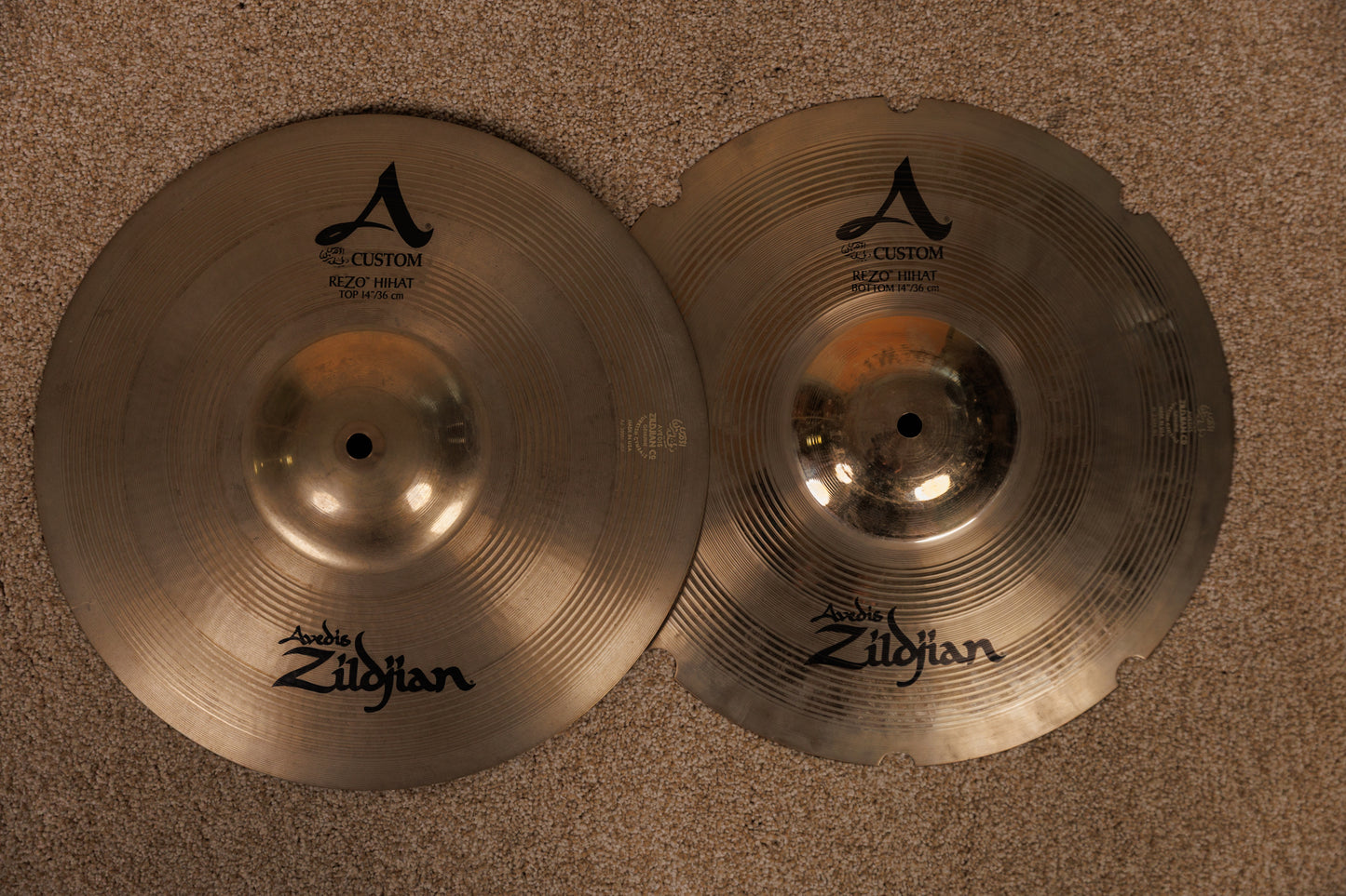 Zildjian 14" A Custom Rezo Hi Hat Cymbals 951g 1446g