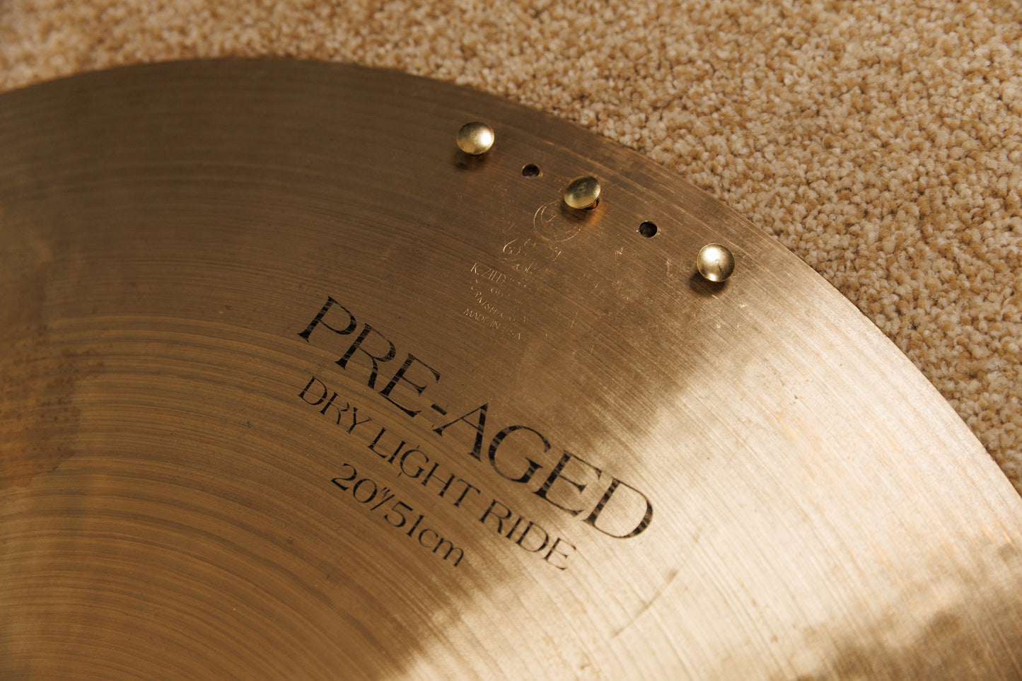 Zildjian 20" K Pre-Aged Dry Light Sizzle Ride Cymbal 1936g