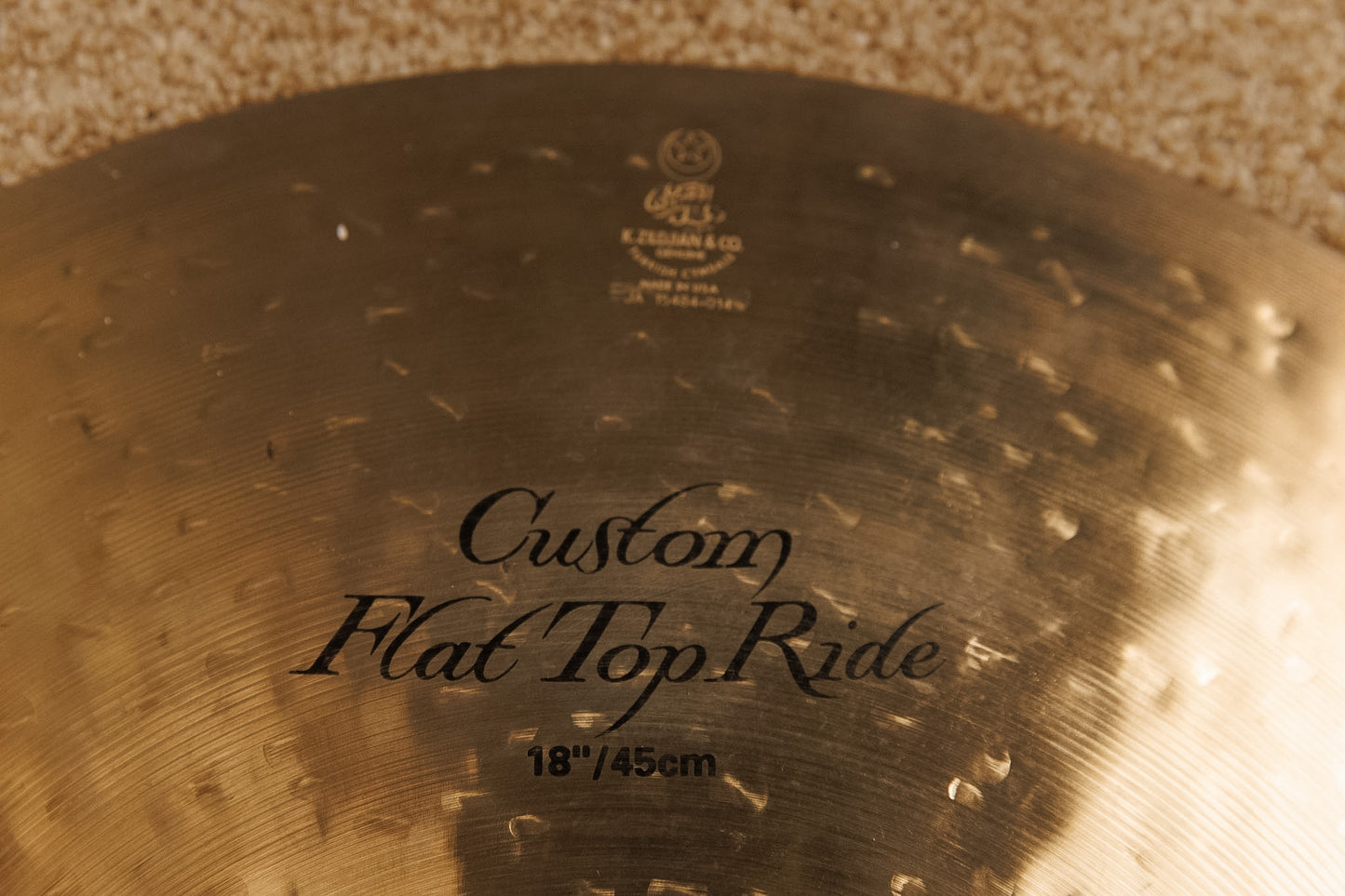 ZIldjian K Custom Series 18" Flat Top Ride Cymbal 1546g