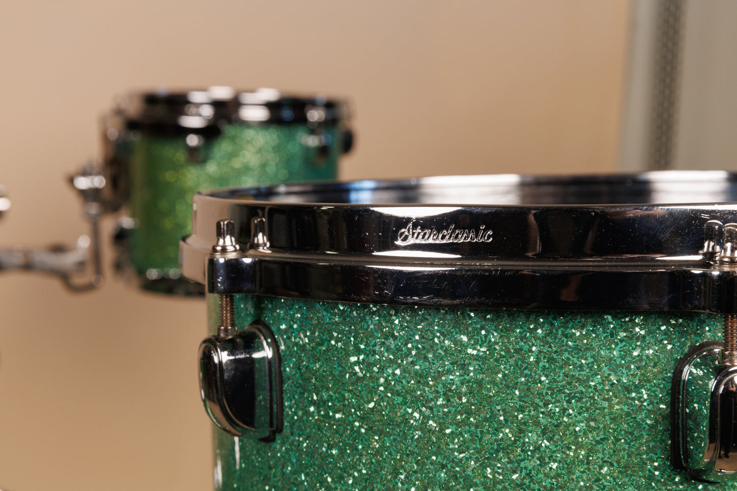2000s Tama Starclassic Performer B/B Shattered Turquoise Drum Set