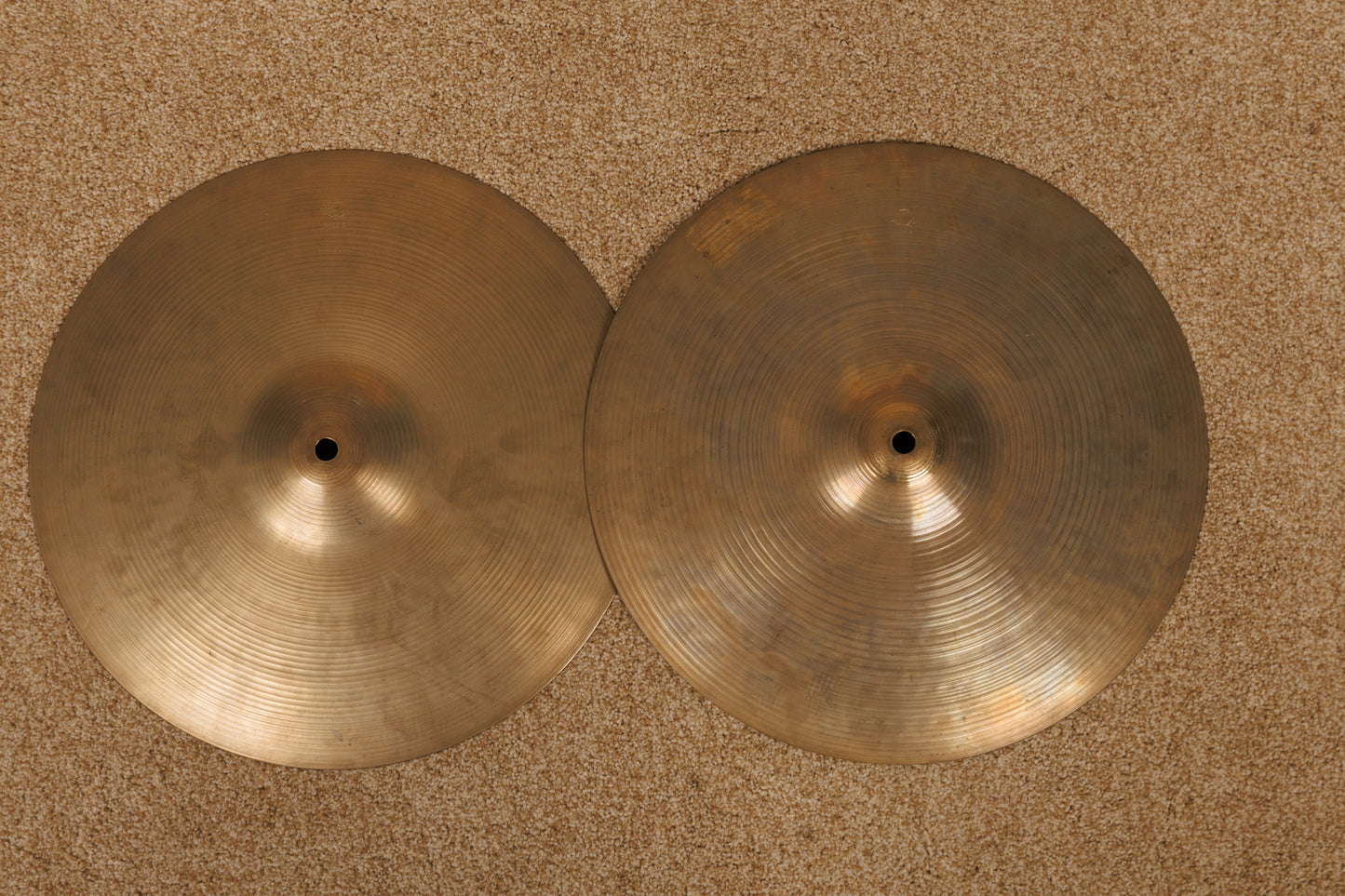 Vintage Zildjian A 14" Rock Hi Hat Cymbals 1227g 1398g