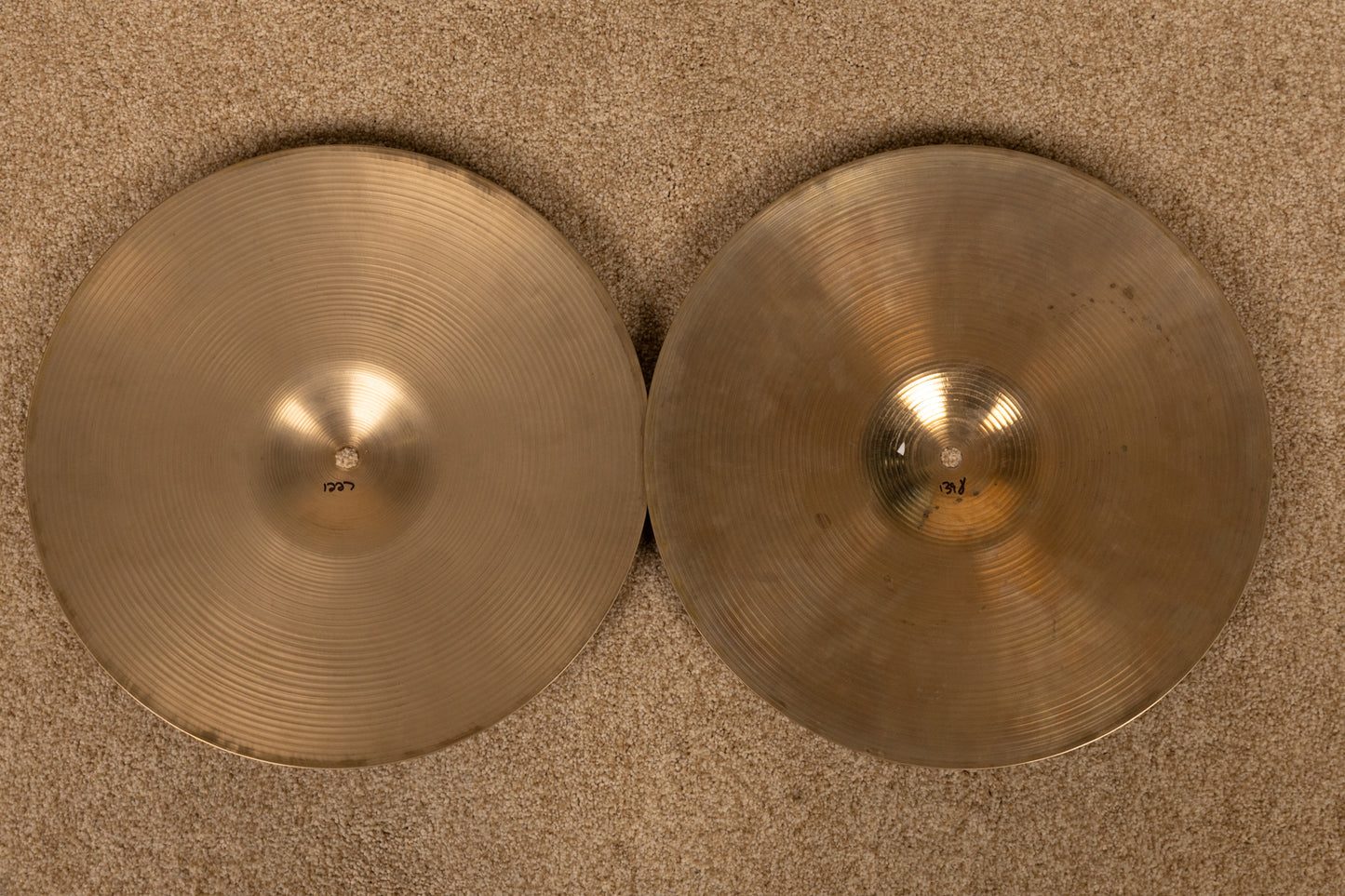 Vintage Zildjian A 14" Rock Hi Hat Cymbals 1227g 1398g