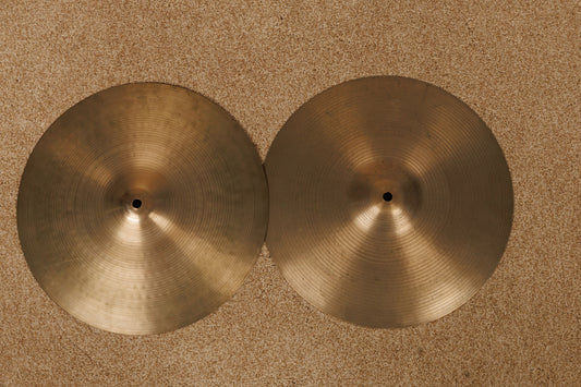 Vintage Zildjian A 14" Hollow Logo Rock Hi Hat Cymbals 1222g 1455g