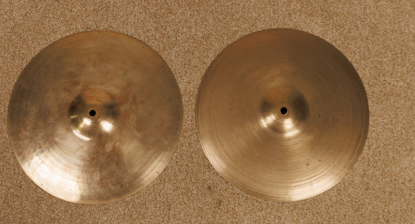 1960s Zildjian 14" Hi Hat Cymbals 863g 924g