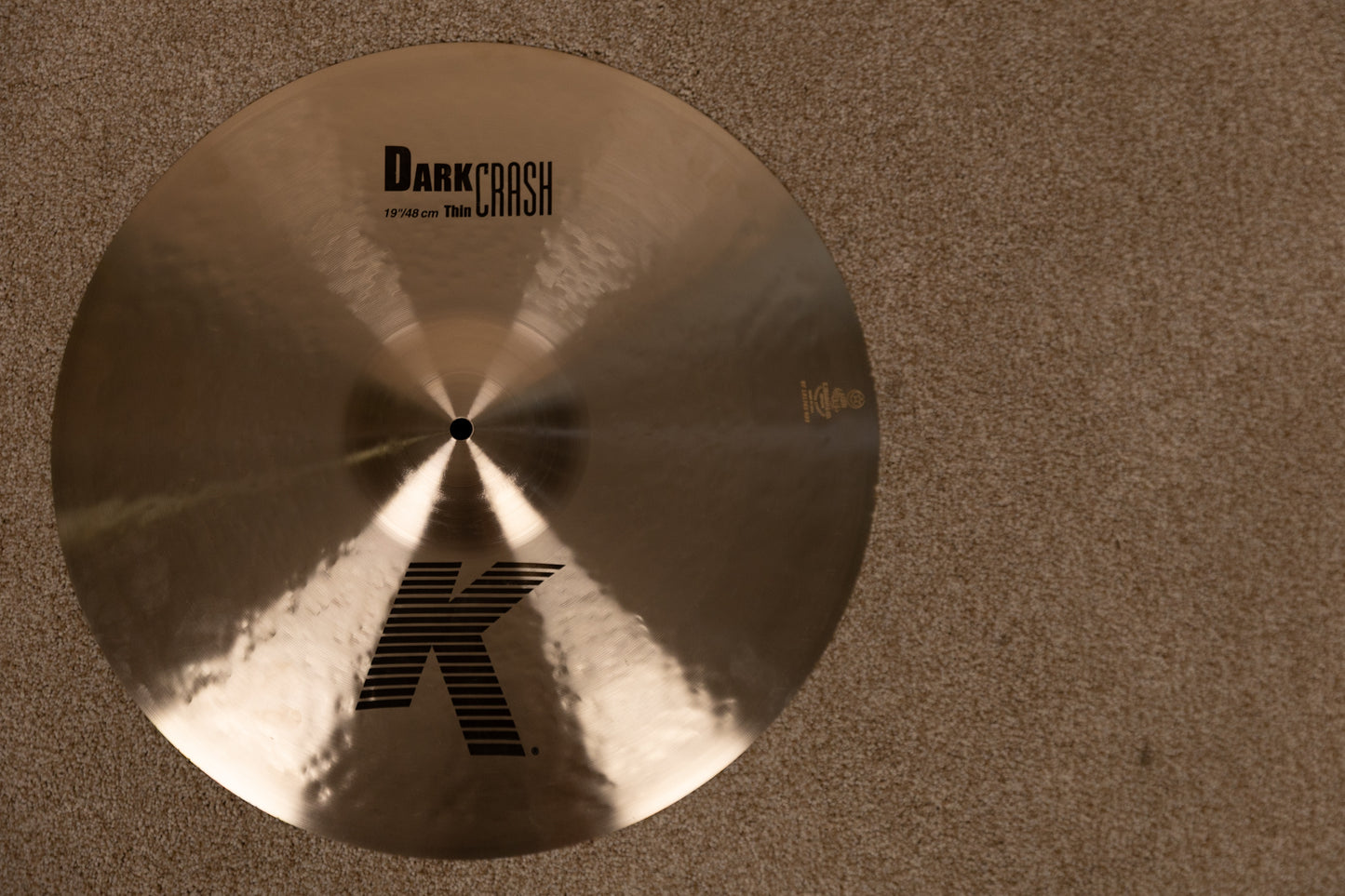 Zildjian 19" K Dark Thin Crash Cymbal 1535g