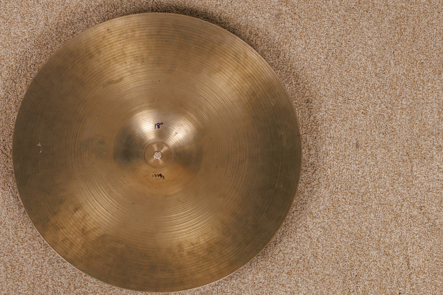 1960s Avedis Zildjian 18" "No-Stamp" Crash Cymbal 1339g