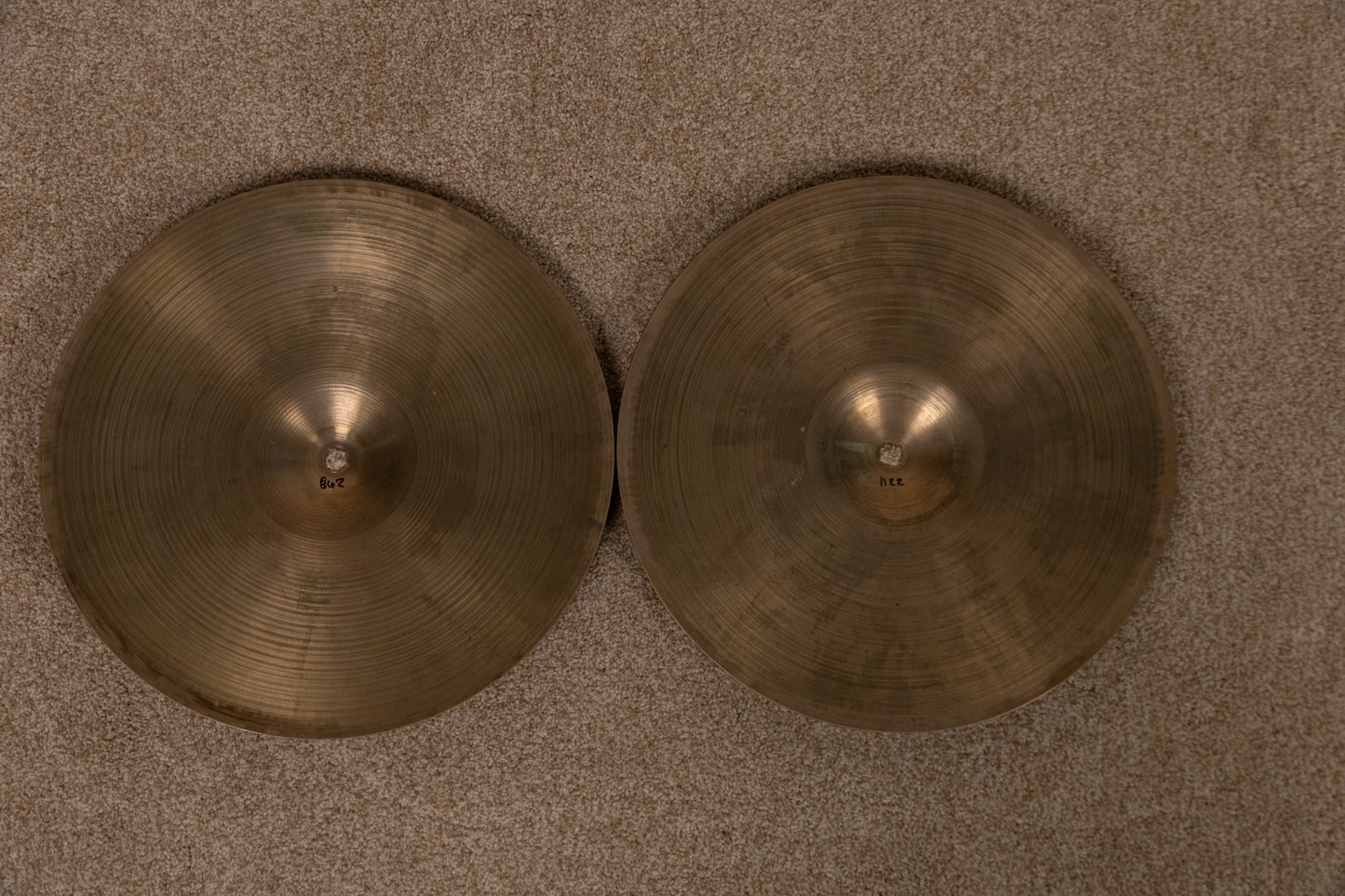 Vintage Zildjian 14" New Beat Hi Hat Cymbals 862g 1122g