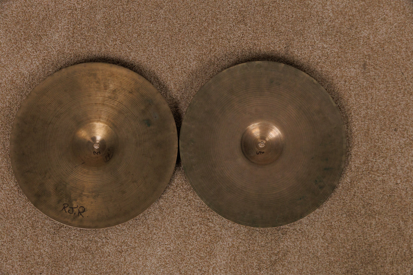 1960s Zildjian A 14" Thin Hi Hat Cymbals 696g 849g