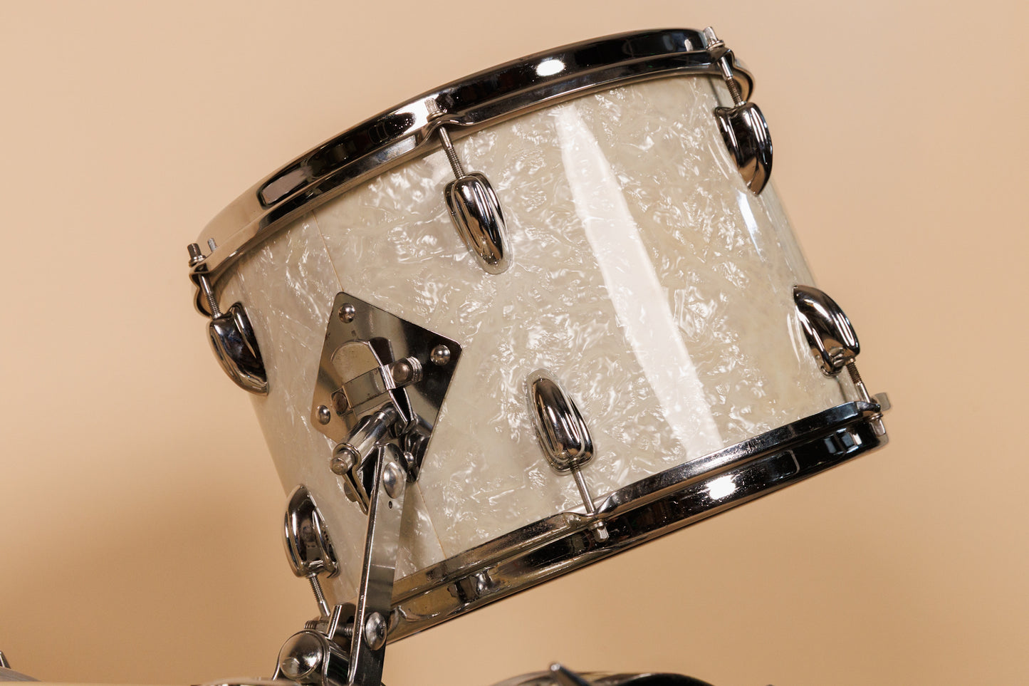 1965 Slingerland "Gene Krupa Deluxe" White Marine Pearl Drum Set