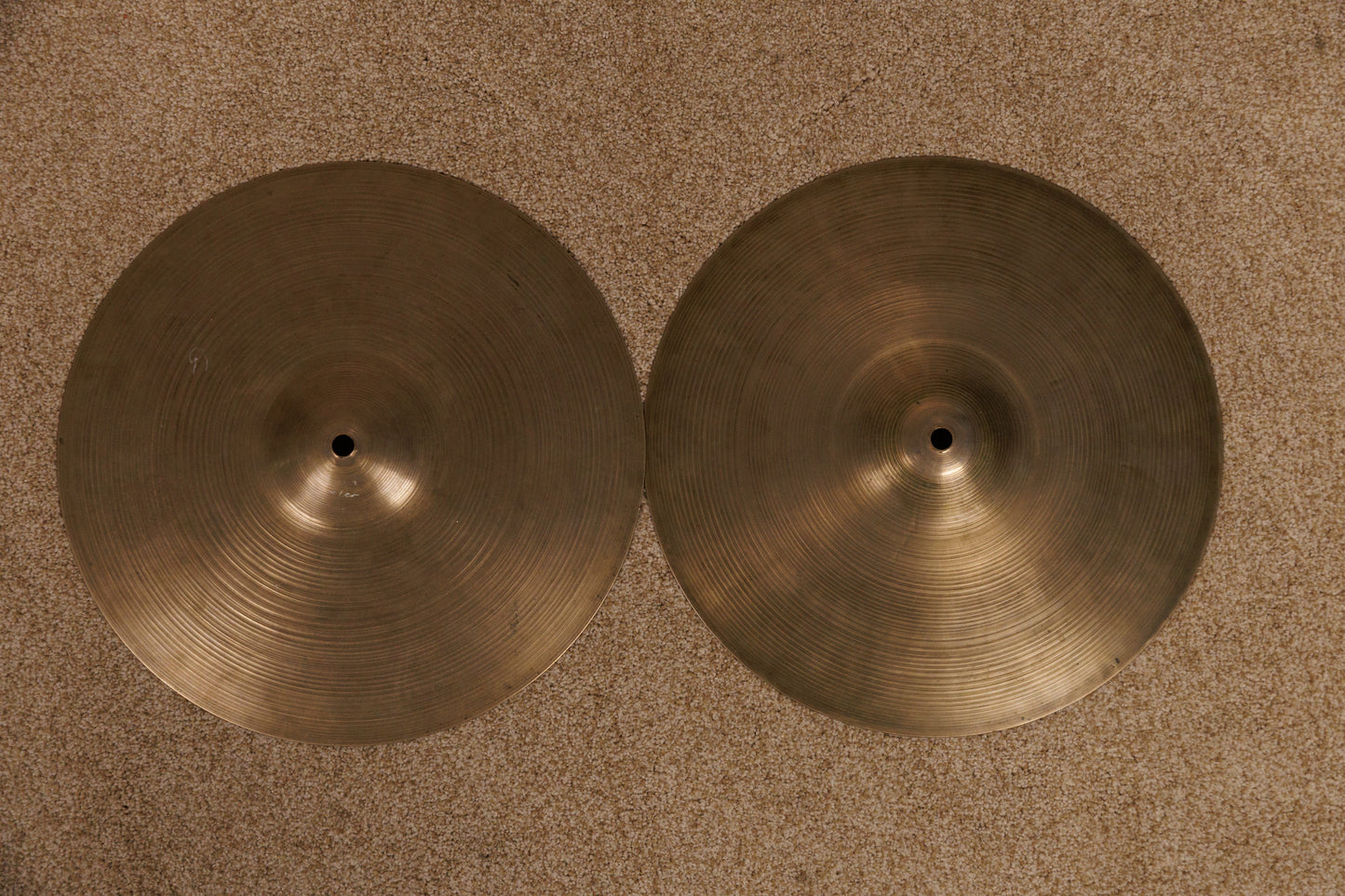 1960s Zildjian A 14" Hi Hat Cymbals 950g 968g