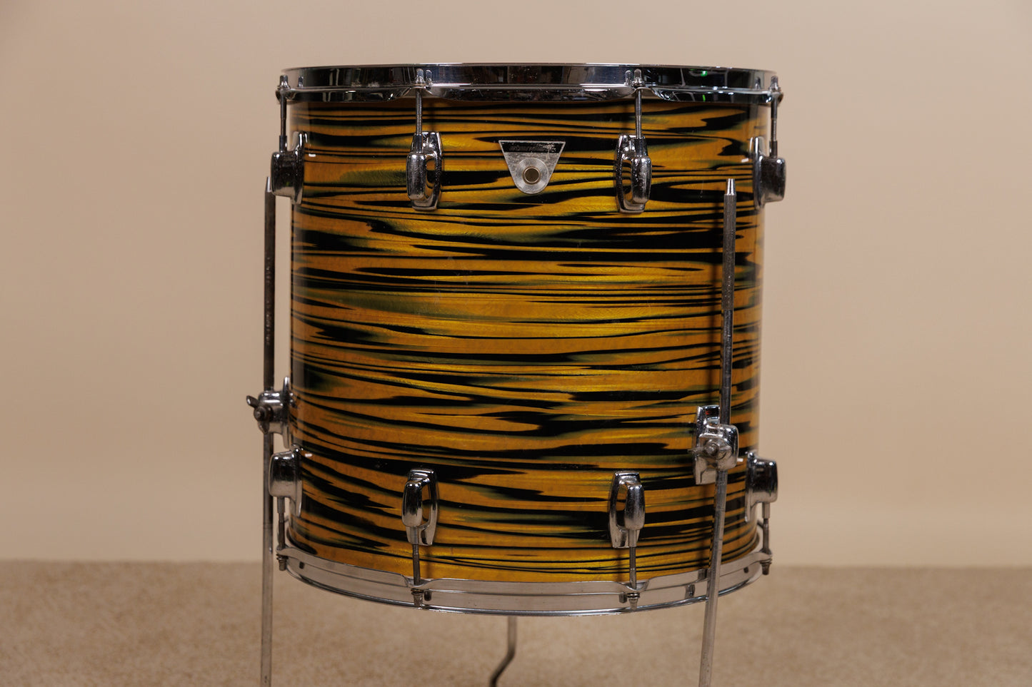 1970s Ludwig Standard 16x16 Lemon Strata Floor Tom