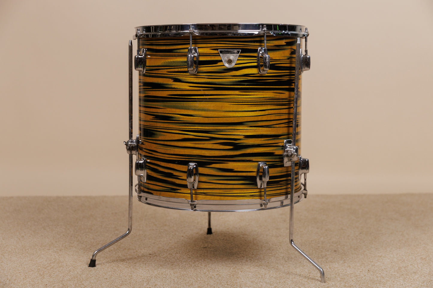 1970s Ludwig Standard 16x16 Lemon Strata Floor Tom