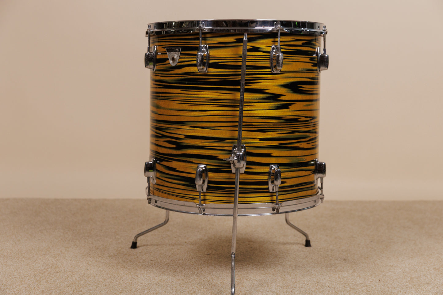 1970s Ludwig Standard 16x16 Lemon Strata Floor Tom