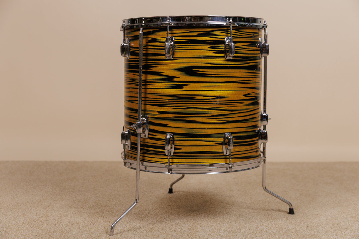 1970s Ludwig Standard 16x16 Lemon Strata Floor Tom