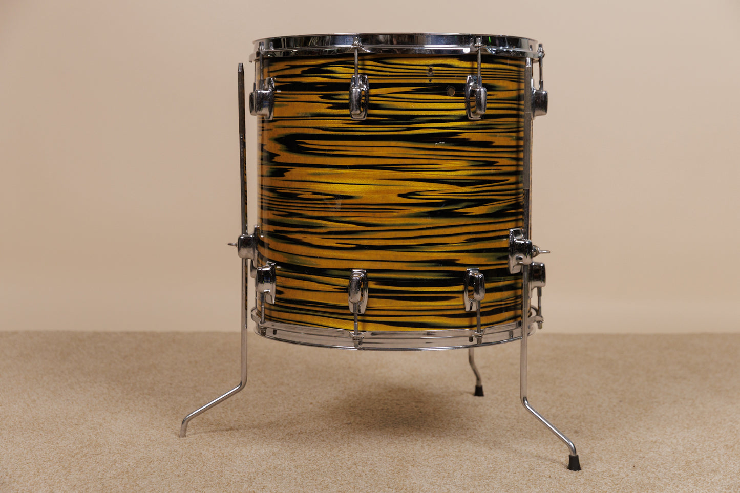1970s Ludwig Standard 16x16 Lemon Strata Floor Tom
