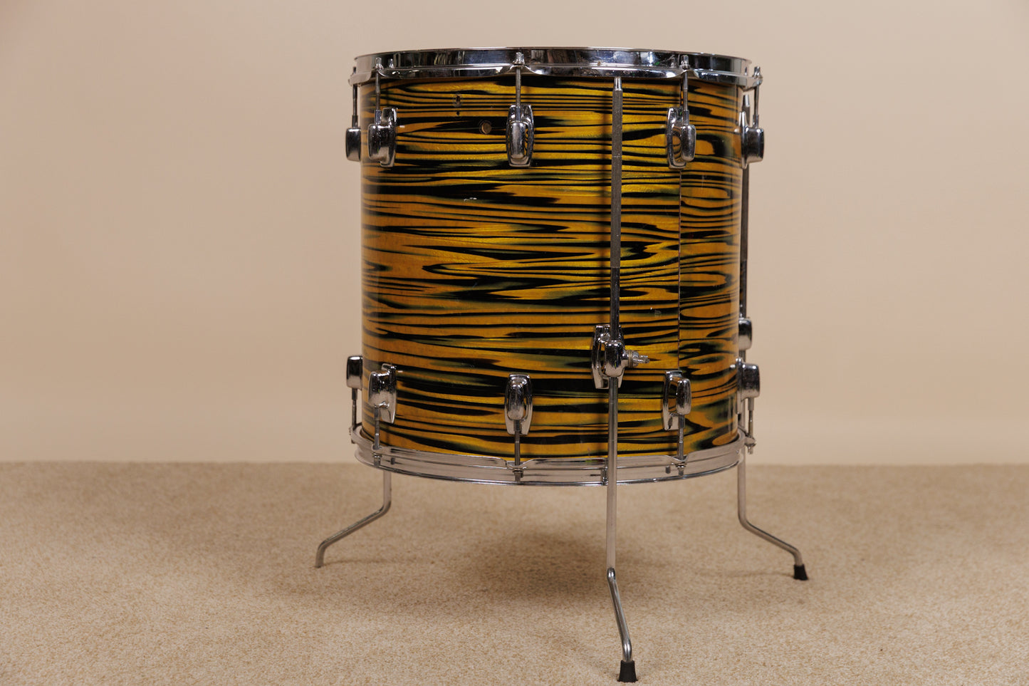 1970s Ludwig Standard 16x16 Lemon Strata Floor Tom