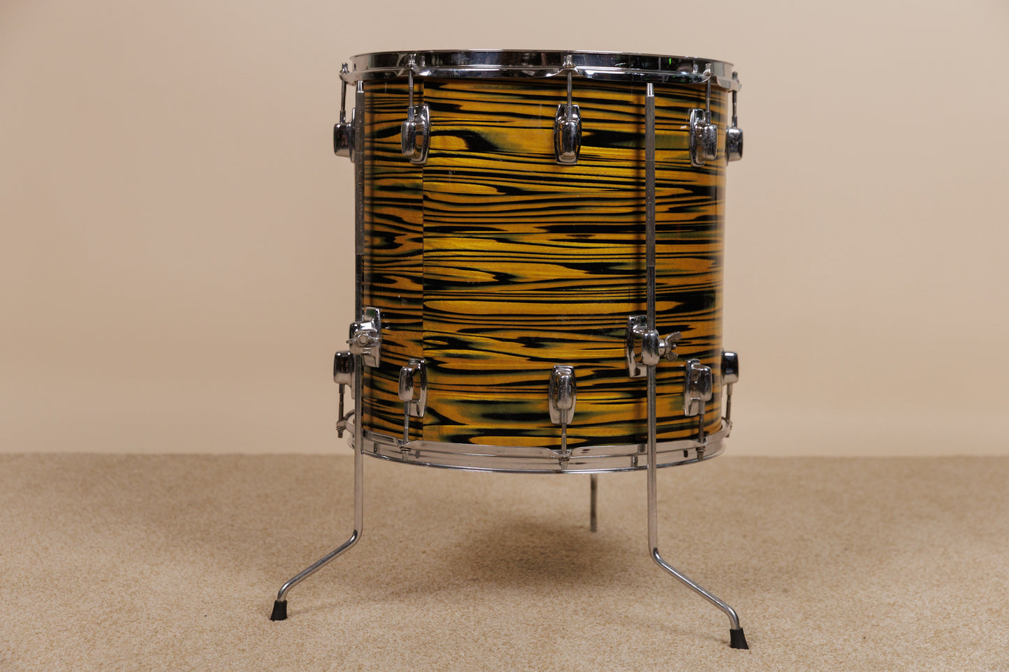 1970s Ludwig Standard 16x16 Lemon Strata Floor Tom