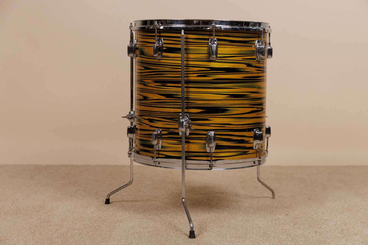 1970s Ludwig Standard 16x16 Lemon Strata Floor Tom