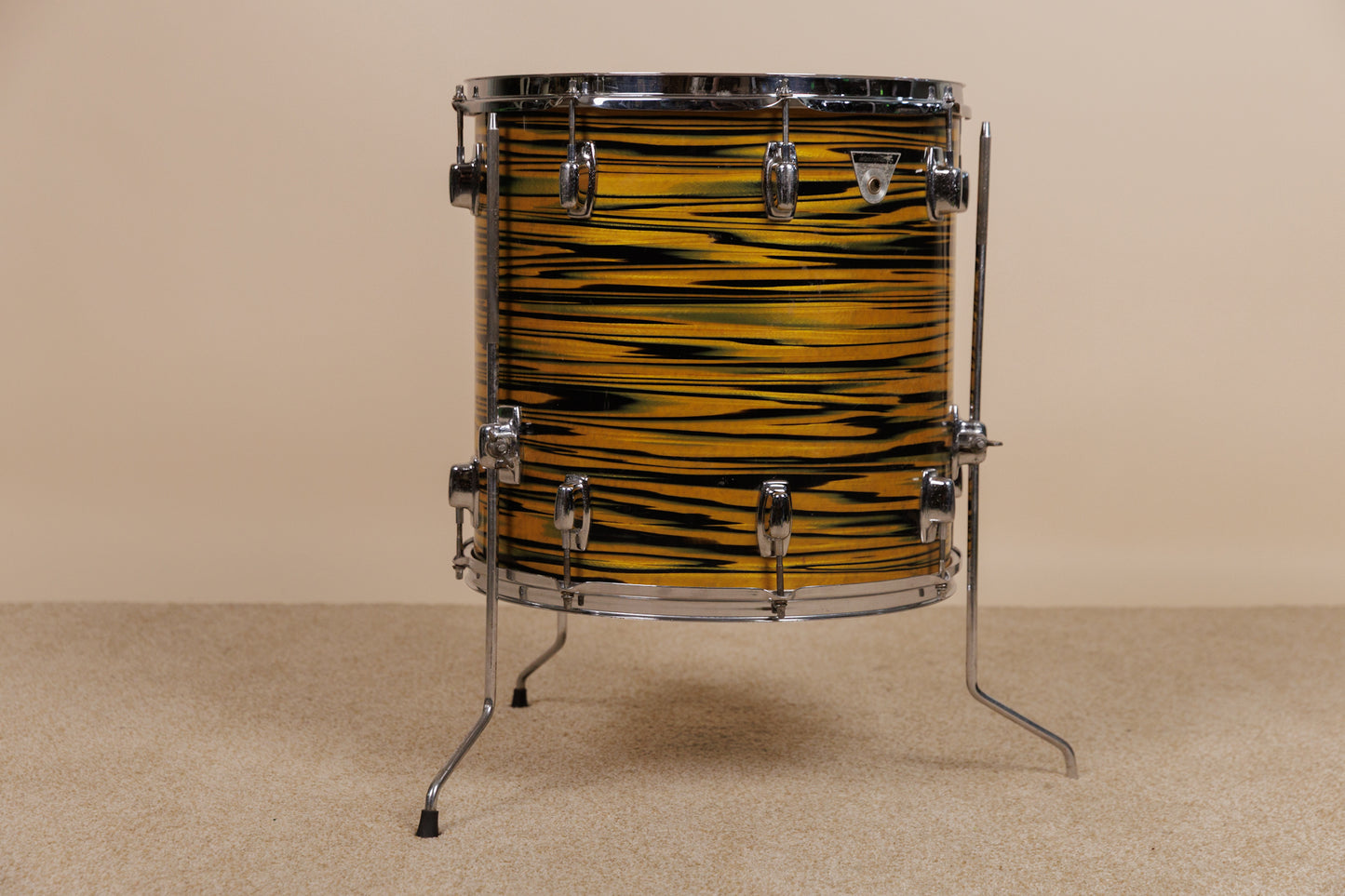1970s Ludwig Standard 16x16 Lemon Strata Floor Tom