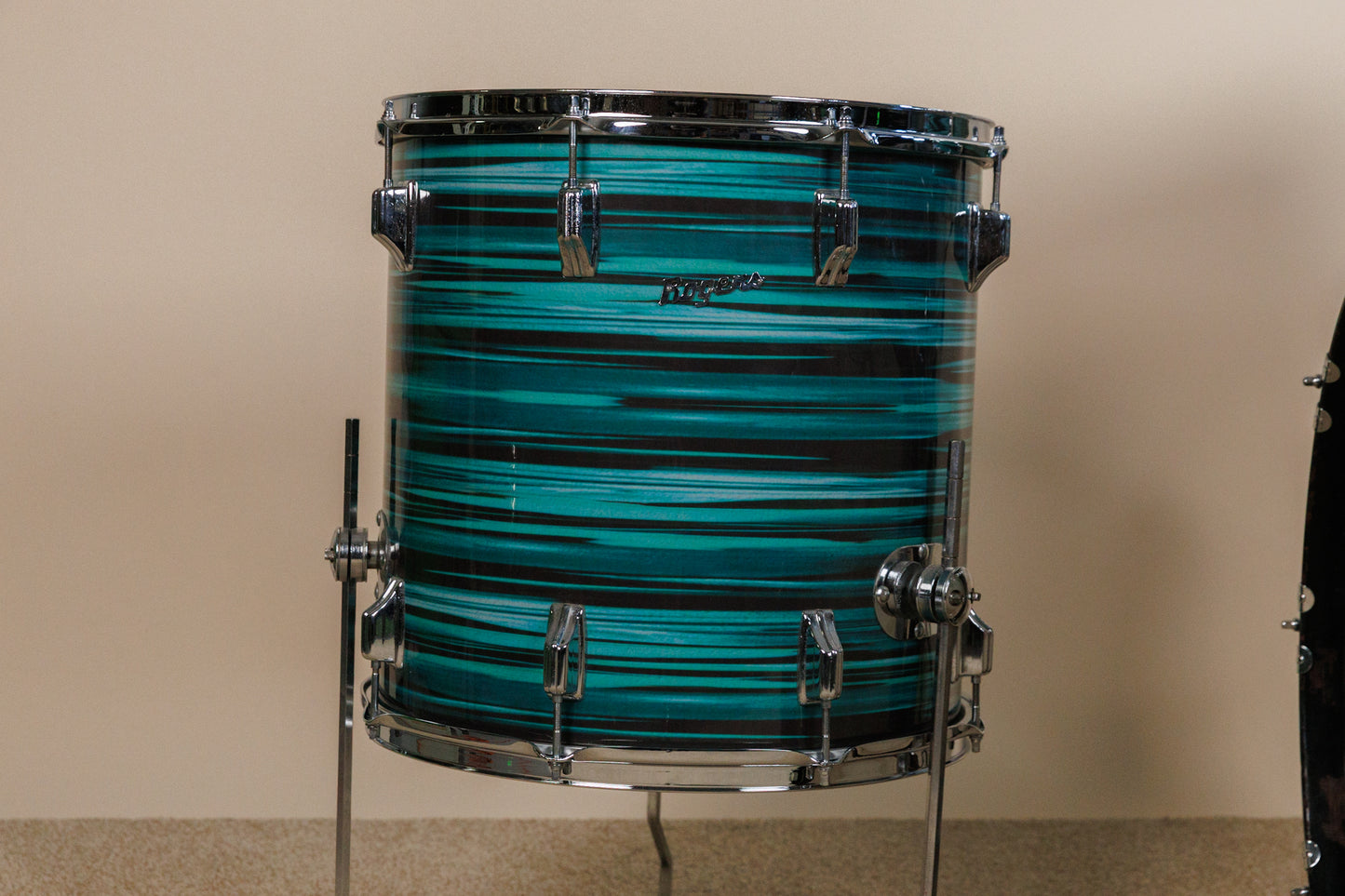 Vintage Rogers Turquoise Strata 14x22 8x12 and 16x16 Drum Set