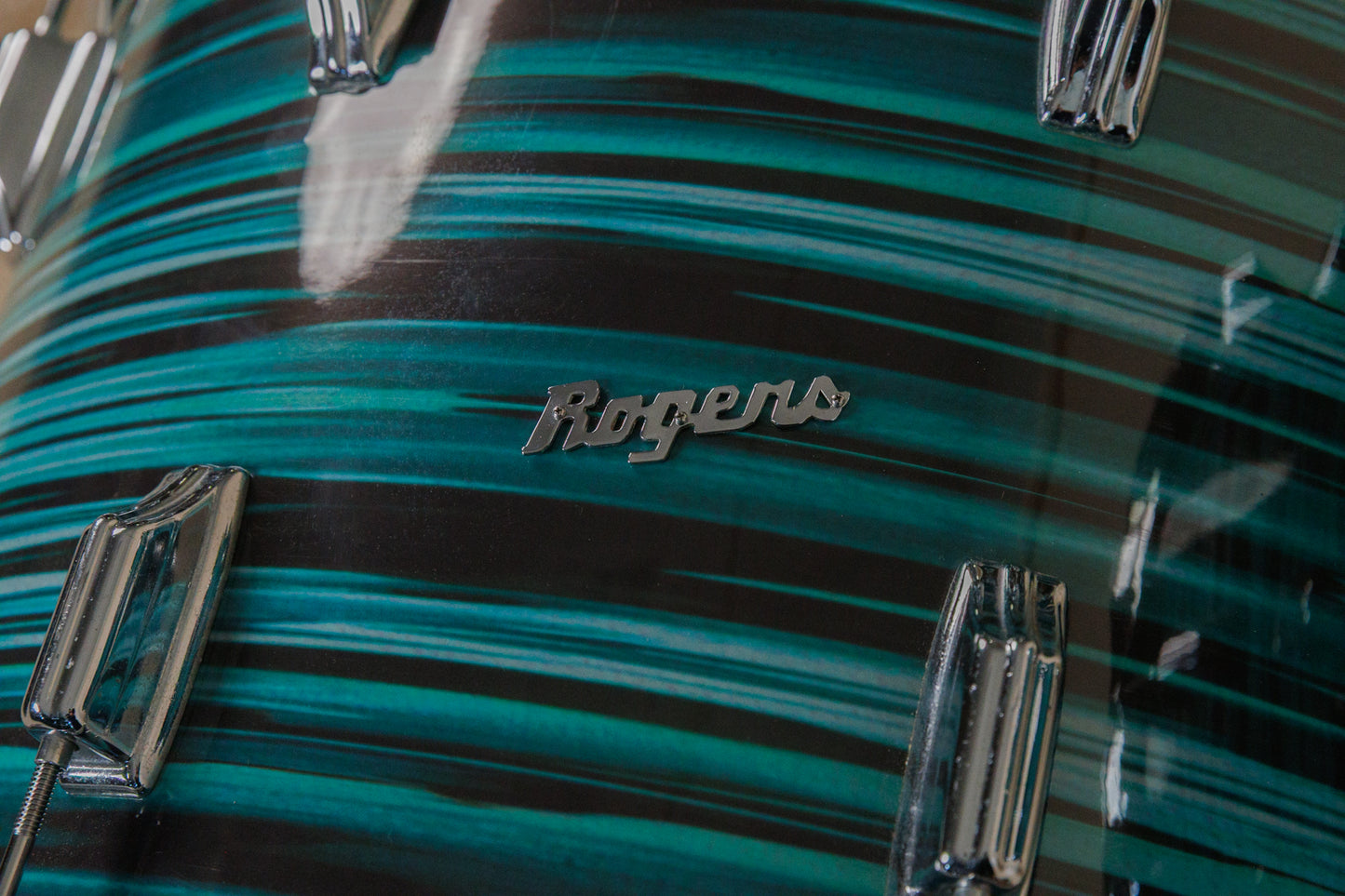 Vintage Rogers Turquoise Strata 14x22 8x12 and 16x16 Drum Set