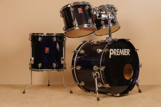 1990s Premier Genista Cobalt Blue Drum Set
