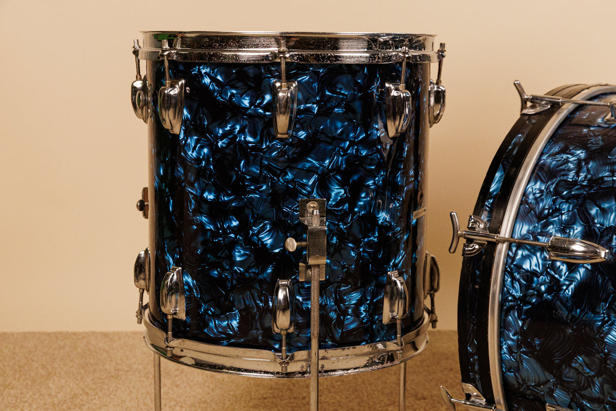 1960s MIJ Blue Diamond Pearl Drum Set 14x20 8x12 14x14 and 5x14