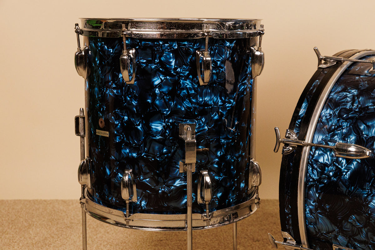 1960s MIJ Blue Diamond Pearl Drum Set 14x20 8x12 14x14 and 5x14