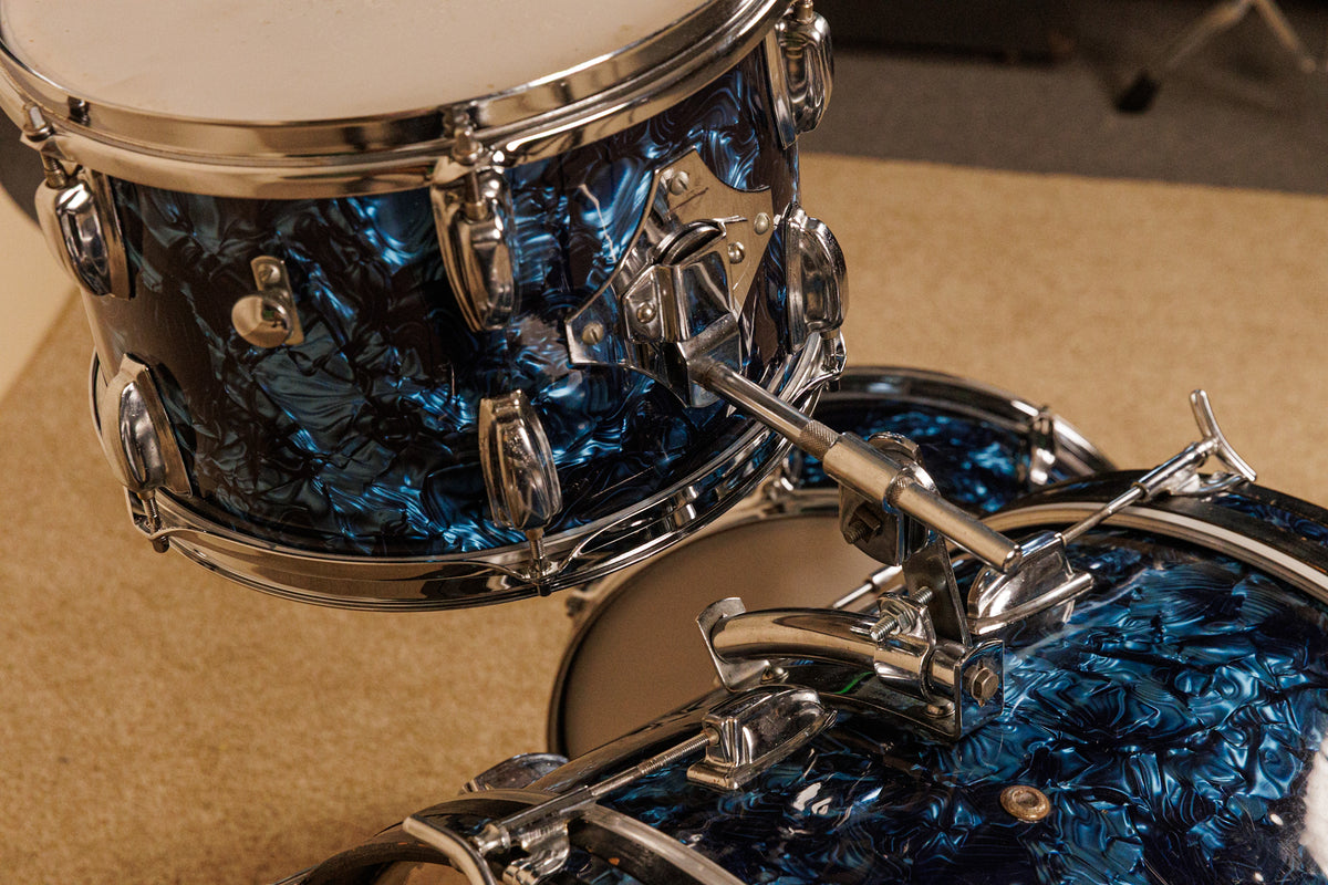 1960s MIJ Blue Diamond Pearl Drum Set 14x20 8x12 14x14 and 5x14