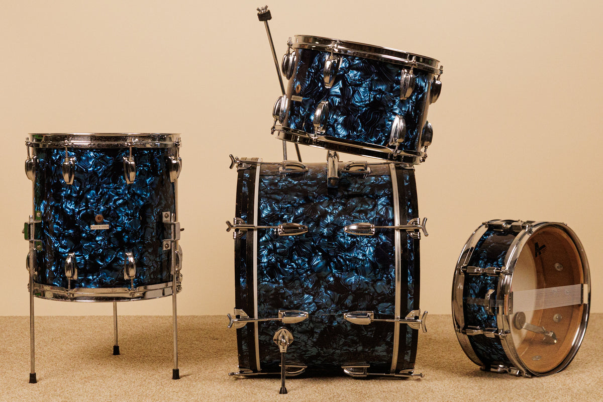 1960s MIJ Blue Diamond Pearl Drum Set 14x20 8x12 14x14 and 5x14