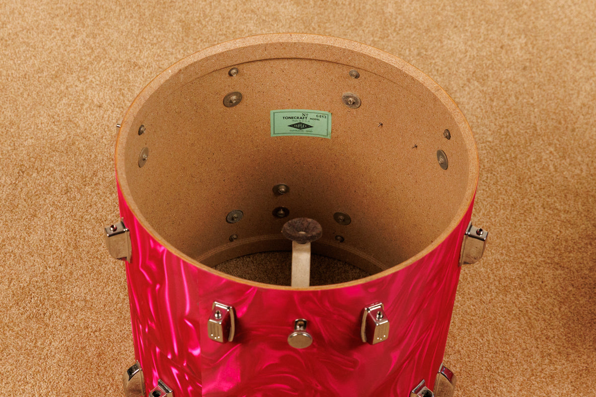 1960s Duplex Tonecraft Pink Satin Flame Drumset