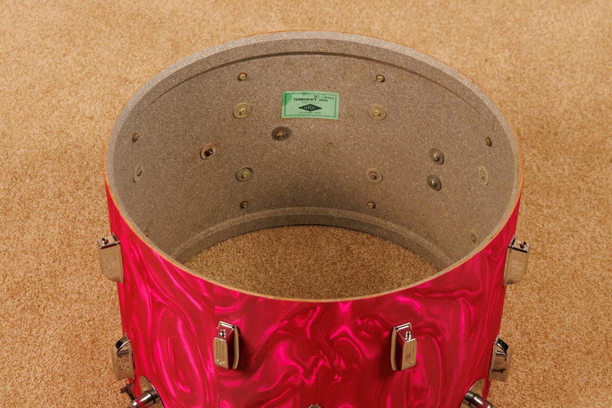 1960s Duplex Tonecraft Pink Satin Flame Drumset