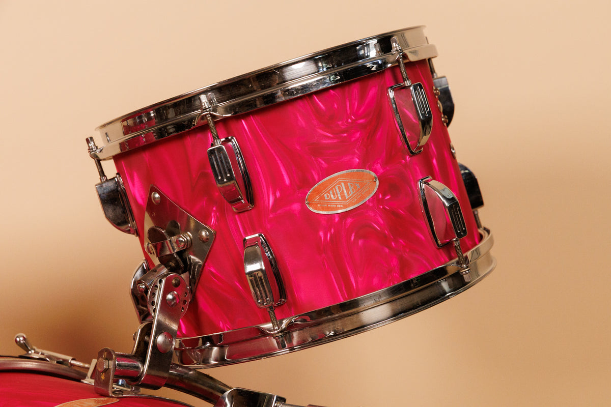 1960s Duplex Tonecraft Pink Satin Flame Drumset