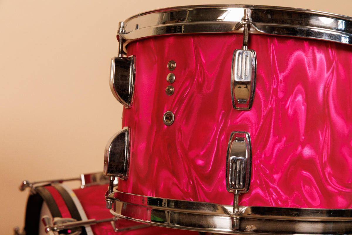 1960s Duplex Tonecraft Pink Satin Flame Drumset
