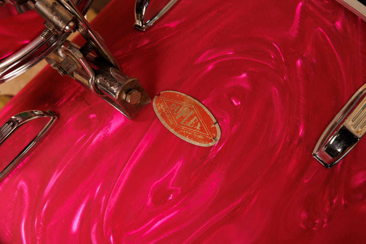 1960s Duplex Tonecraft Pink Satin Flame Drumset