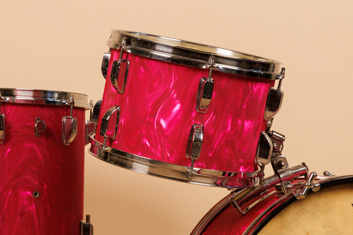 1960s Duplex Tonecraft Pink Satin Flame Drumset